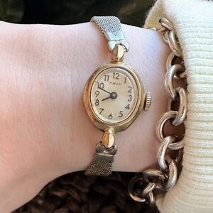 Vintage Minimalist Timex Two-Tone Women's Watch